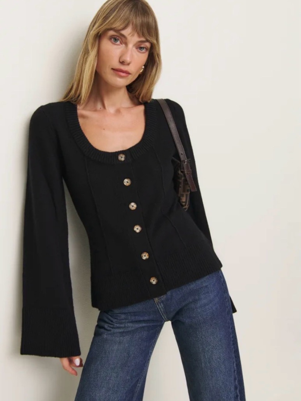 Reformation Karina Regenerative Wool Scoop Neck Cardigan